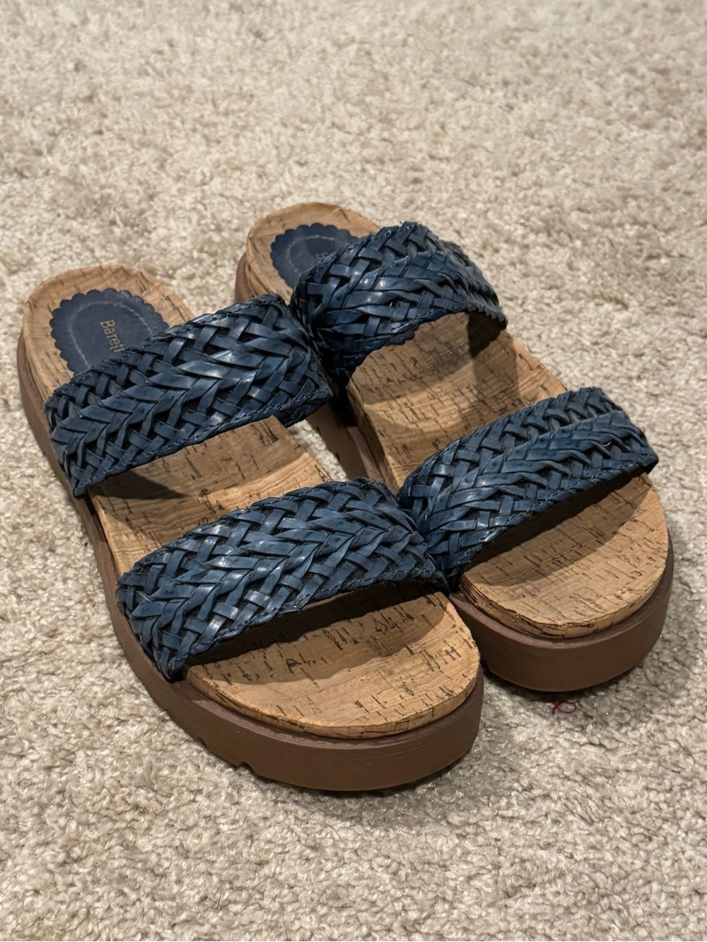BearPaw Woven Double-Strap Cork Footbed Sandals